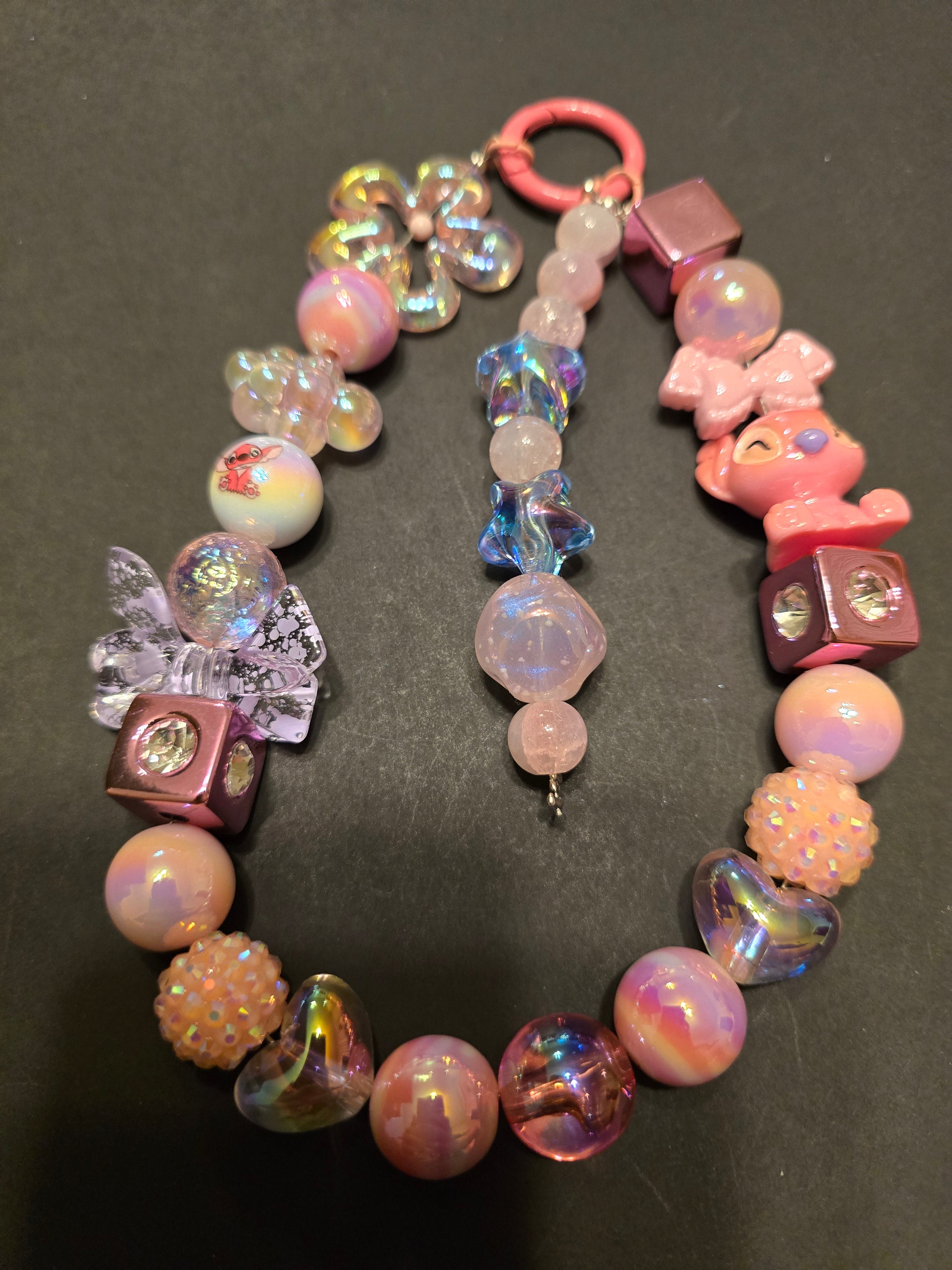 Pink Whimsical Key Chain