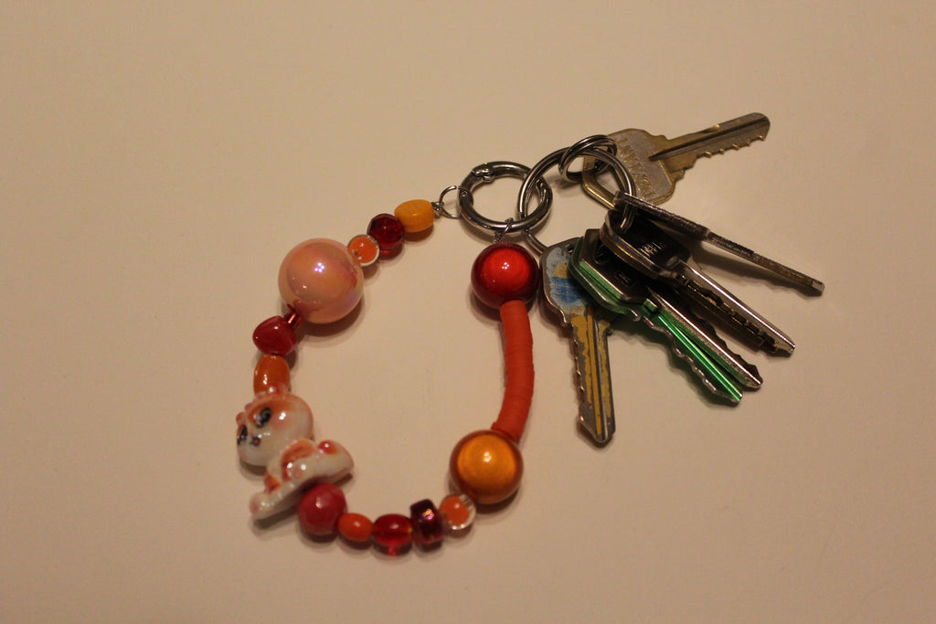 Orange Kitty Key Chain