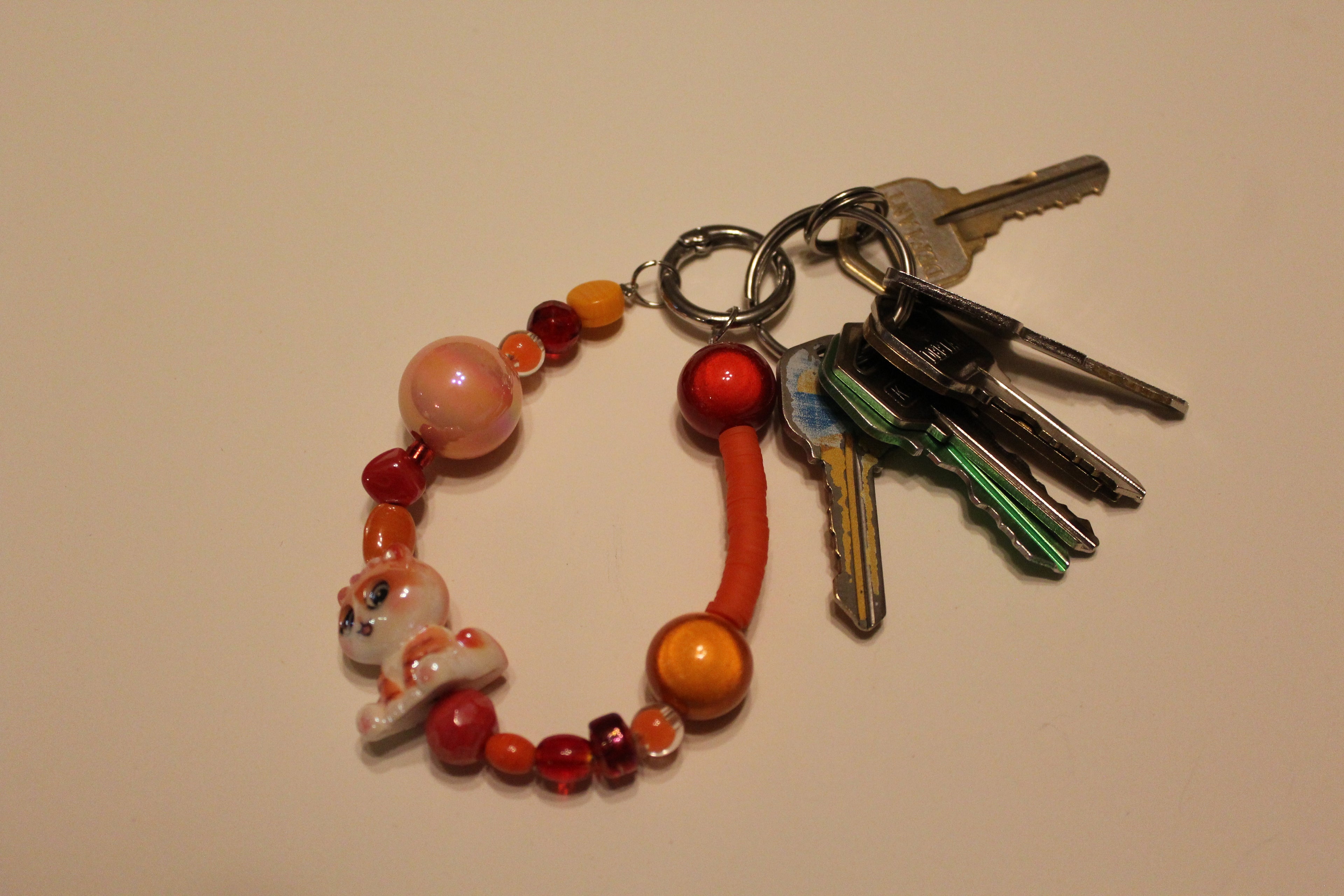 Orange Kitty Key Chain